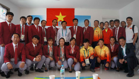 Ông Nguyễn Ngọc Thiện - Bộ trưởng Bộ VHTTDL đã tới thăm và động viên các VĐV thi đấu tại Olympic Rio 2016 