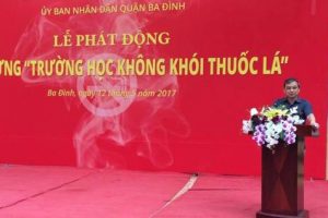 Ba Đình phát động phong trào “Xây dựng trường học không khói thuốc lá”