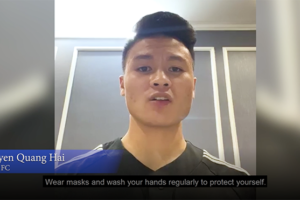Cầu thủ Hà Nội FC Quang Hải tham gia chiến dịch toàn cầu chống dịch Covid-19