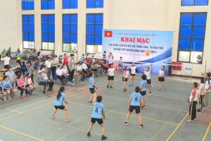 Huyện Đông Anh khai mạc giải bóng chuyền hơi năm 2021