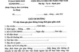 Hà Nội ban hành Mẫu giấy sử dụng để lưu thông trên địa bàn Thành phố trong thời gian giãn cách xã hội