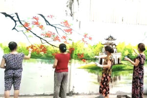 Xóa điểm chân rác làm Đoạn đường hoa – Tranh bích họa