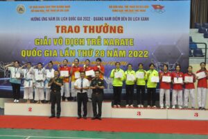 Đoàn Hà Nội giành được 26 huy chương tại giải vô địch trẻ Karate quốc gia năm 2022