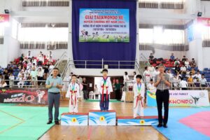 Hơn 150 vận động viên tham gia Giải Taekwondo hè huyện Chương Mỹ năm 2024