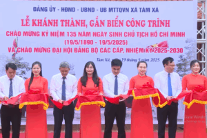 Khánh thành và gắn biển công trình đình Tàm Xá